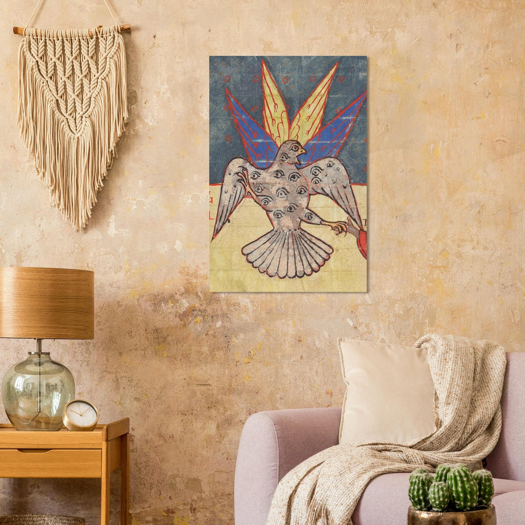 Medieval Eagle of the Apocalypse Art Print Biblically Accurate Angel Many Eyed Bird Gothic Home Decor Myth & Symbolism