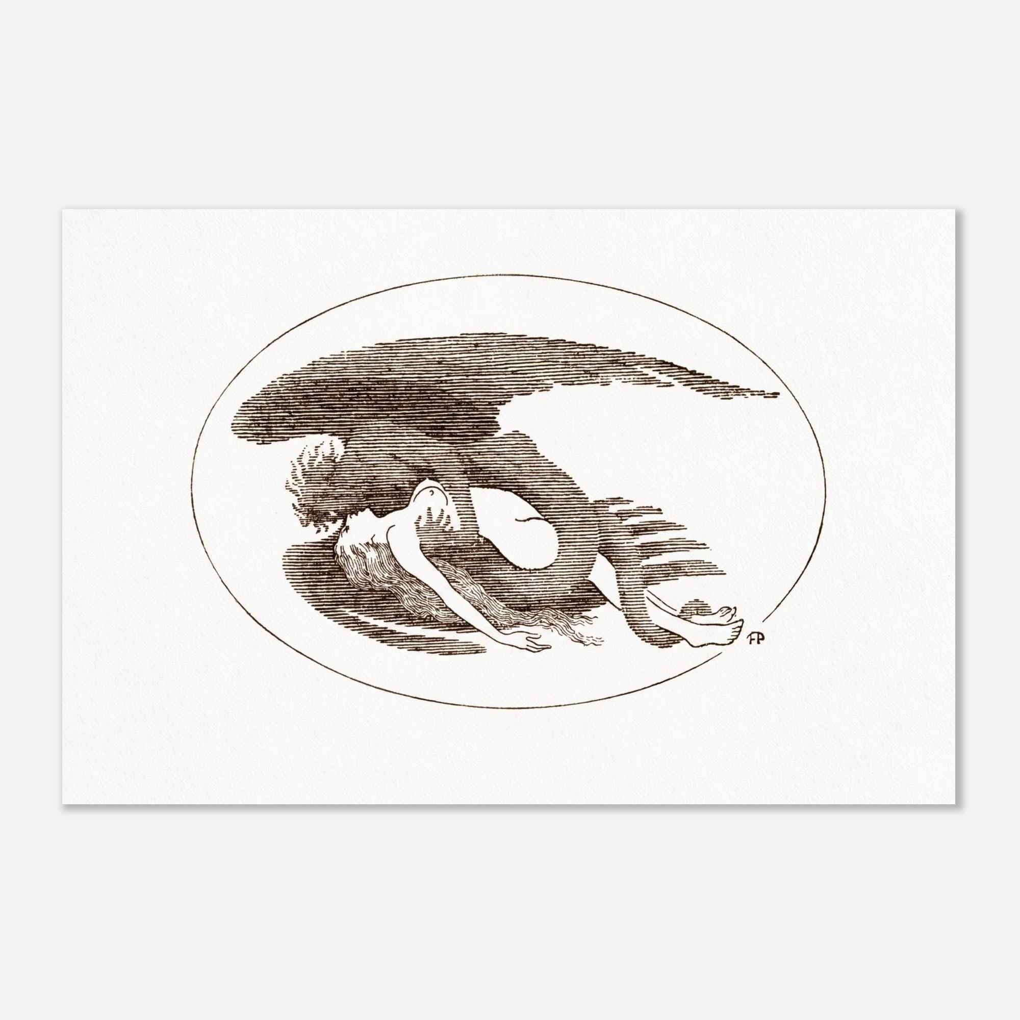 Vintage Gothic Shadow Figure Art Print Frank C Pape Macabre Illustration Dark Academia Wall Decor Print Myth Symbolism