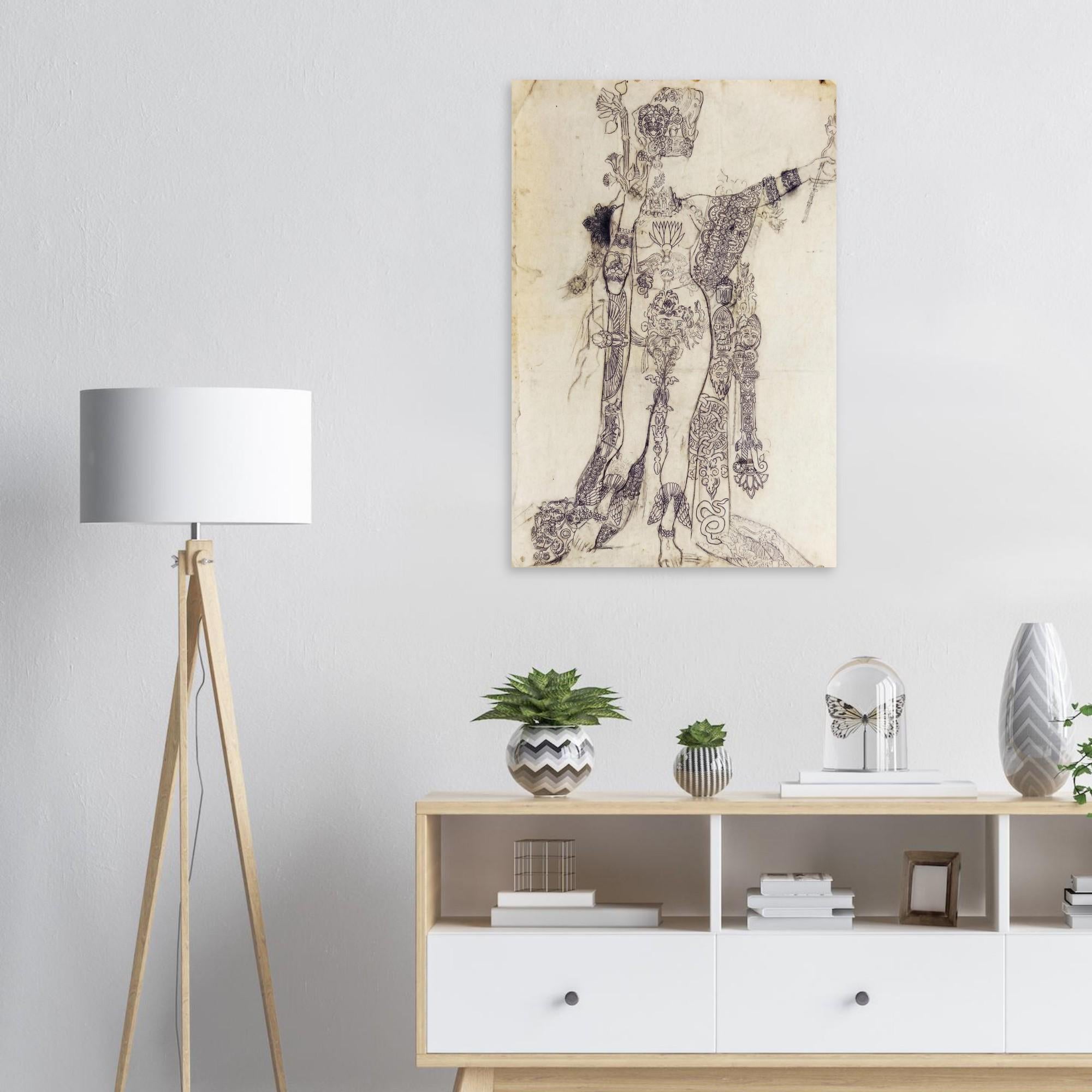 Symbolist Art Print | Gustave Moreau Mystical Goddess Wall Art | Dark Academia Decor | Vintage Ink Drawing | Occult Sketch