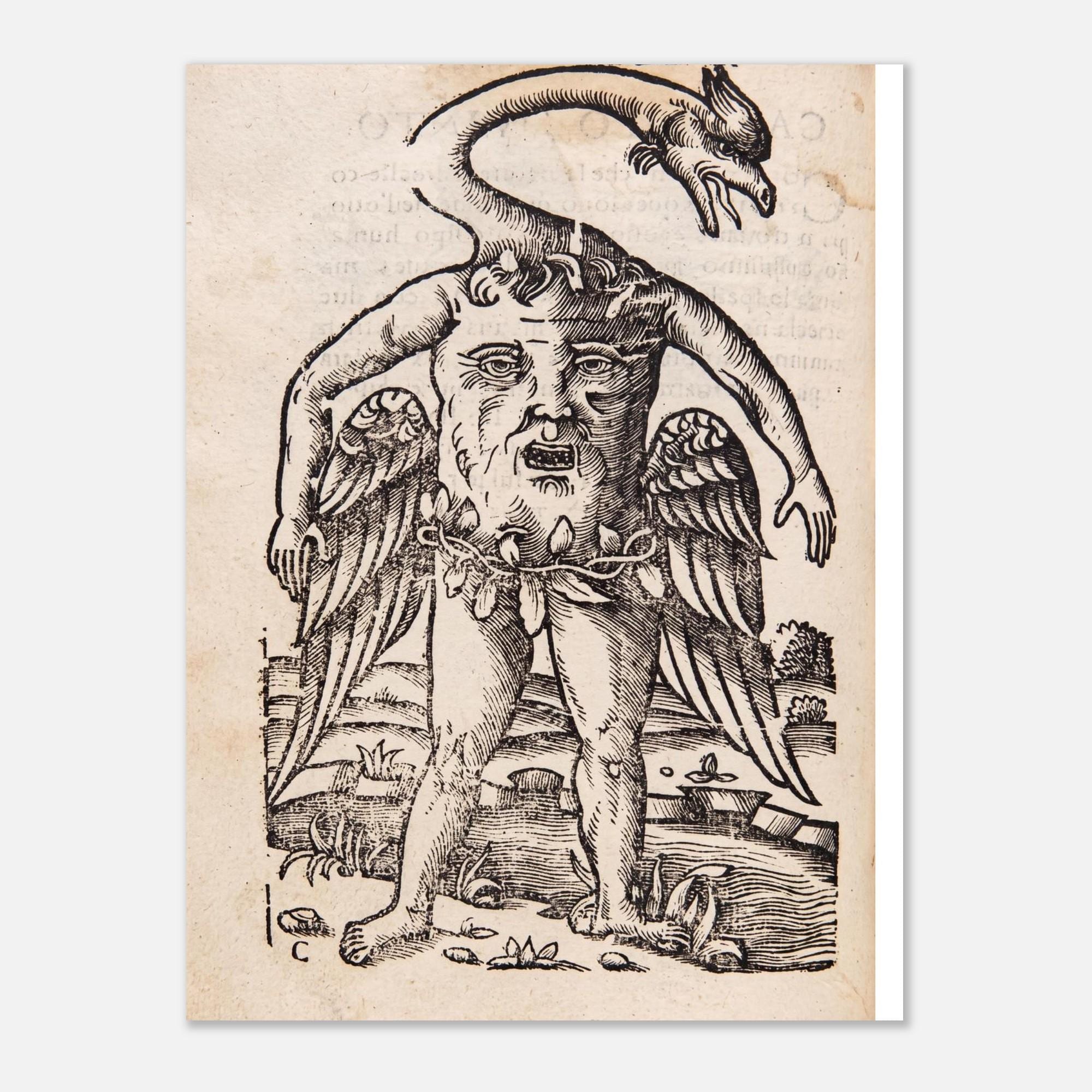 Renaissance Woodcut Monster Art Print Ulisse Aldrovandi Monstrorum Historia Antique Mythical Beast Wall Decor Poster Myth And Symbolism