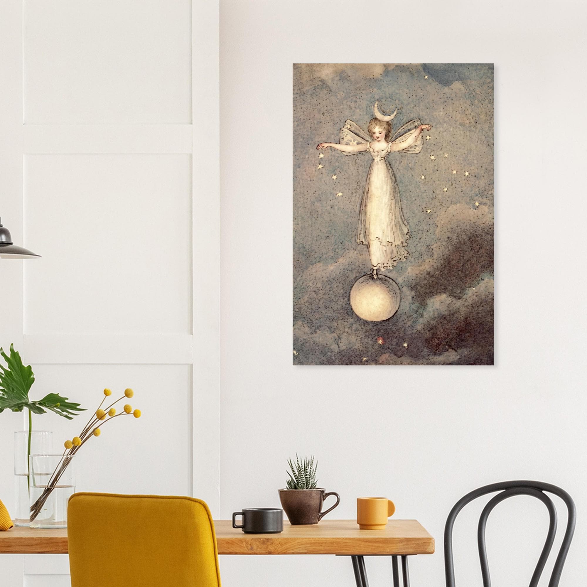 Vintage Hermann Kaulbach The Fairy of the Moon Antique Celestial Wall Art Victorian Fairy Illustration Art Nouveau And Vintage