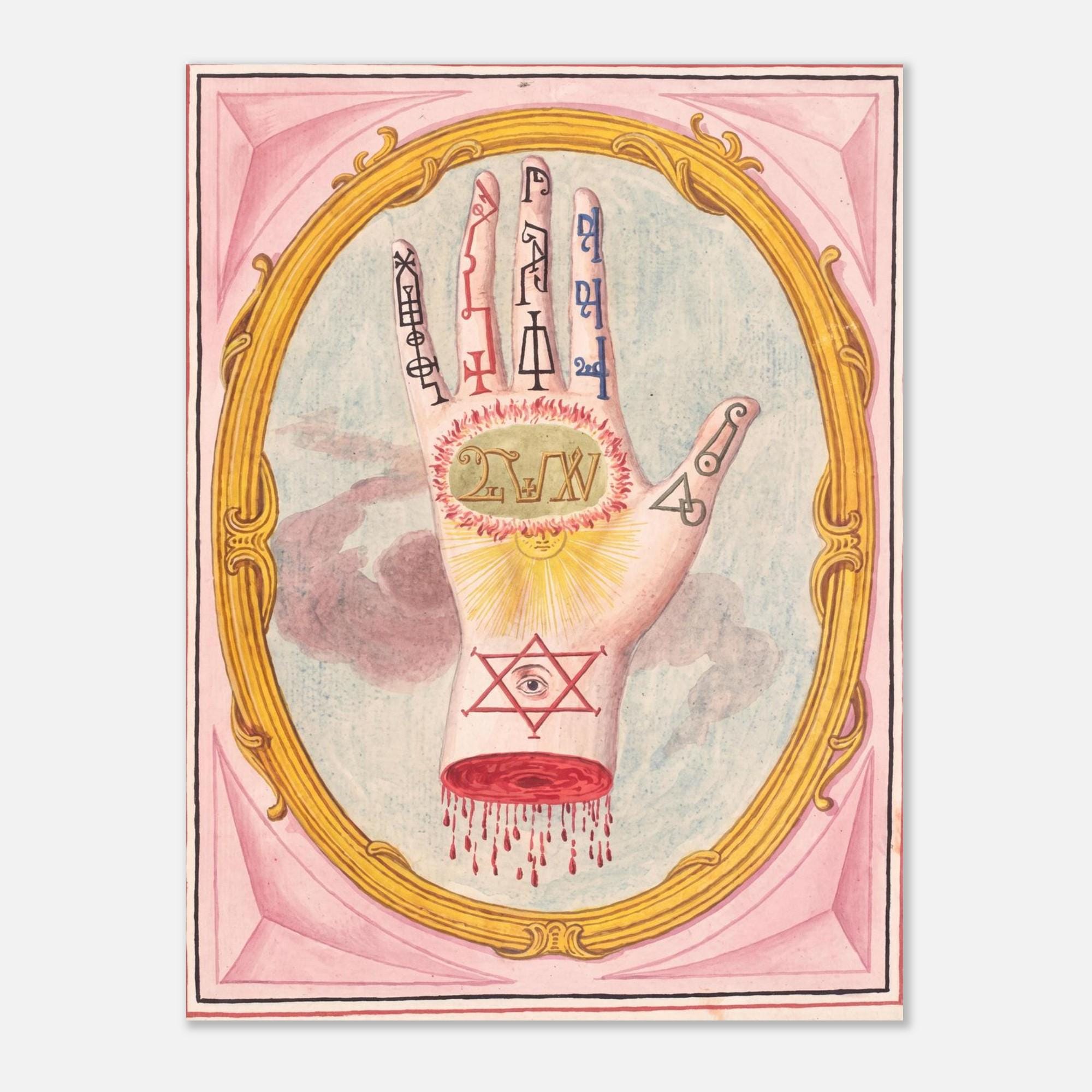 Occult Hand Wall Art Esoteric Alchemical Wall Decor Vintage Magic Poster Mystical Manuscript Print Myth And Symbolism