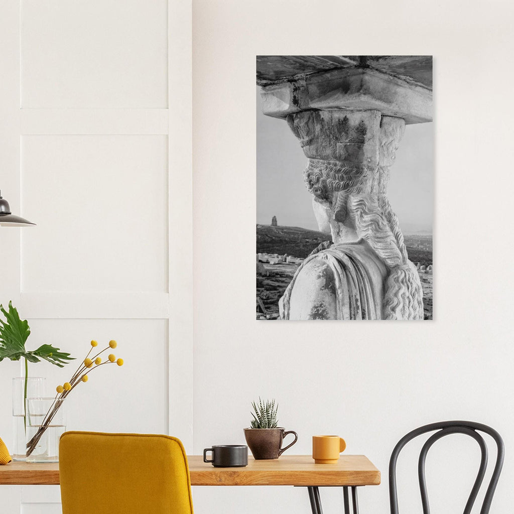 Caryatid Greek Statue Art Print | Ancient Greece Wall Art | Black and White Photography | Mythology Decor | Museum Quality Print