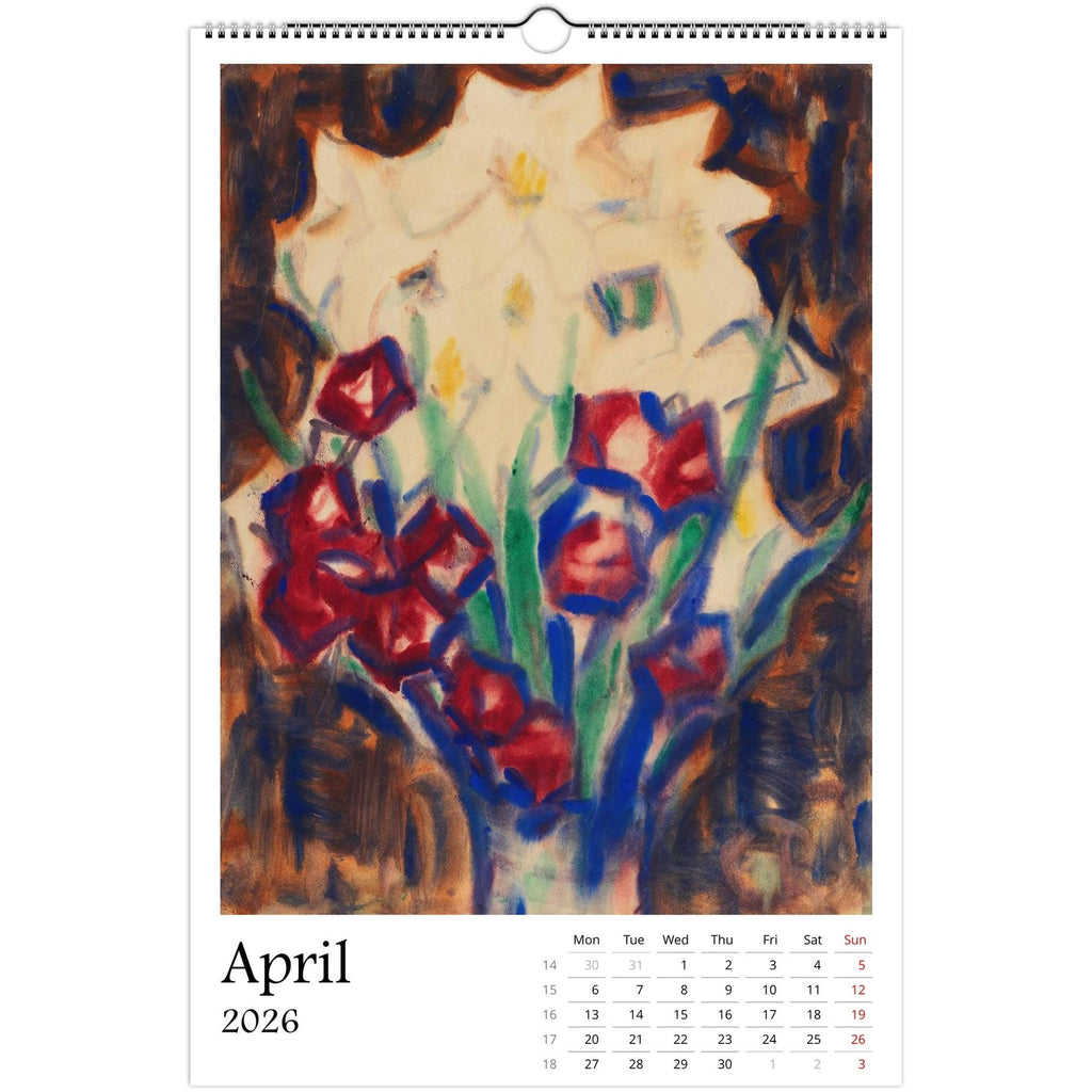 13 Artworks of Christian Rohlfs 2026 Art Calendar 11x16.5, German Expressionism, Floral Monthly Tracker, Vibrant Botanical Aesthetic