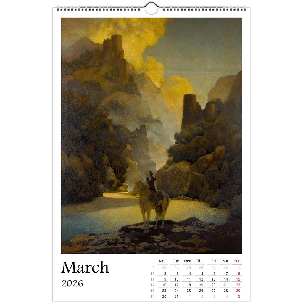 13 Artworks Of Maxfield Parrish 2026 Art Calendar 11x16.5, Golden Age Art, Classic View, Dreamy Aesthetic, Fantasy, Gift Idea