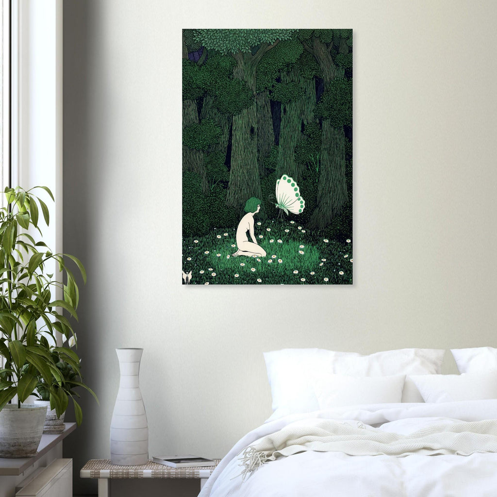 Marcus Behmer Art Nouveau Print, A Midsummer Night's Dream Vintage Forest Illustration, Nude Woman Wall Art, Art Nouveau & Vintage