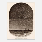 Vintage Meteor Shower Canvas Print Antique Astronomy Wall Art Celestial Ocean Sailing Ship Print Dark Academia Moody Landscapes And Scenery