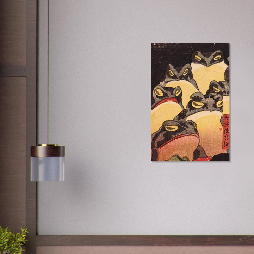 Utagawa Kuniyoshi Unimpressed Frog Woodblock Print Tenjiku Tokubei Vintage Japanese Toad Art Poster Woodblock Asian Art