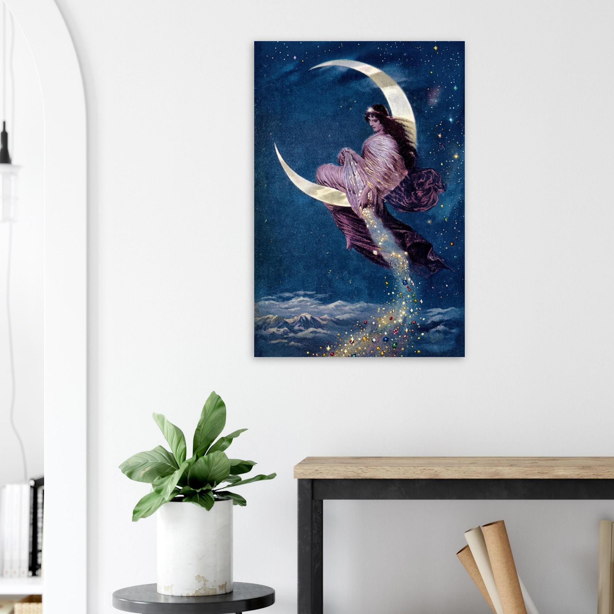 Vintage Moon Goddess Art Print 1889 The Universal Favorite Victorian Moon Maiden Celestial Poster Art Nouveau & Vintage