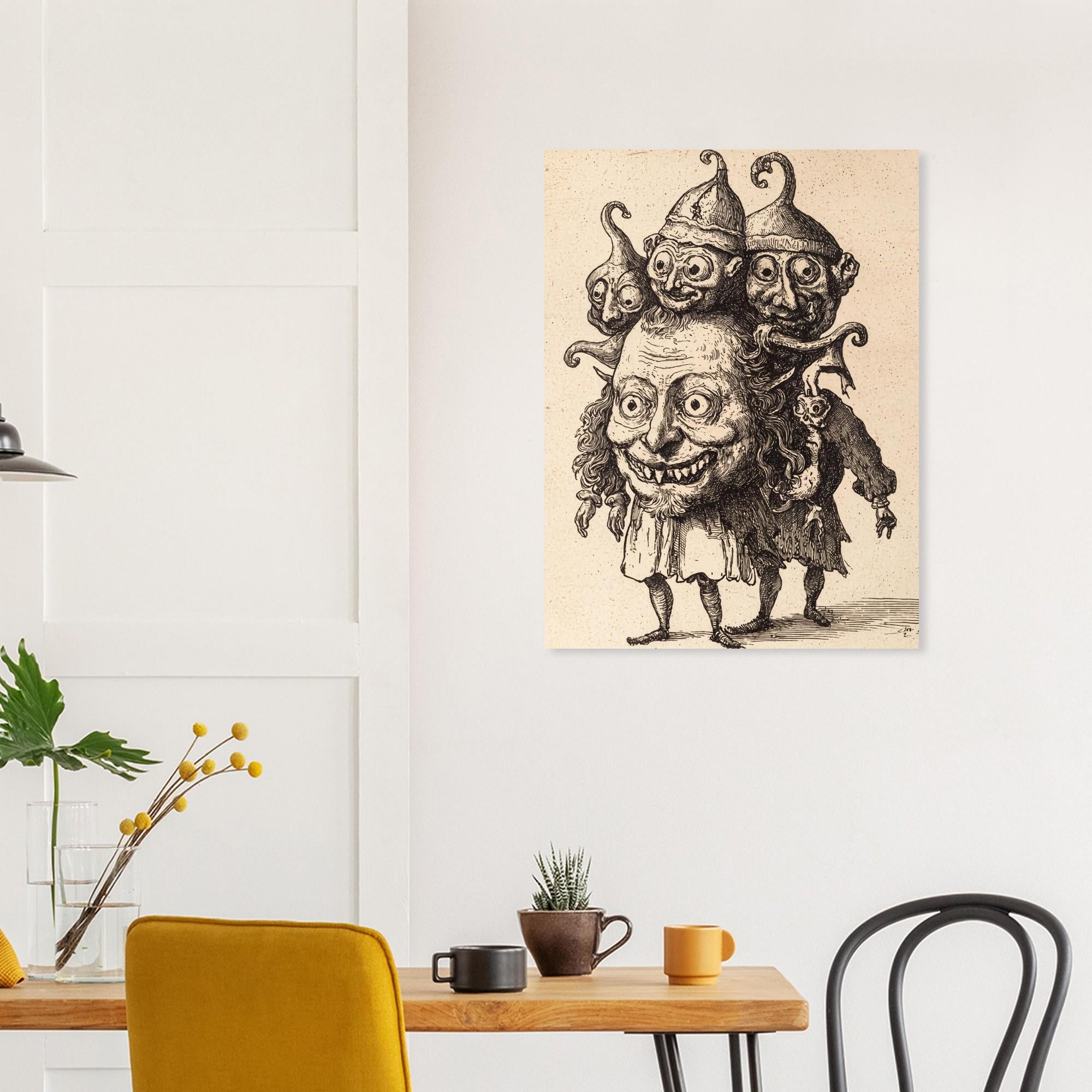 Grotesque Creature Print Dark Fantasy Wall Art Oddities Print Antique Goblin Sketch Art Print Dark Academia And Moody