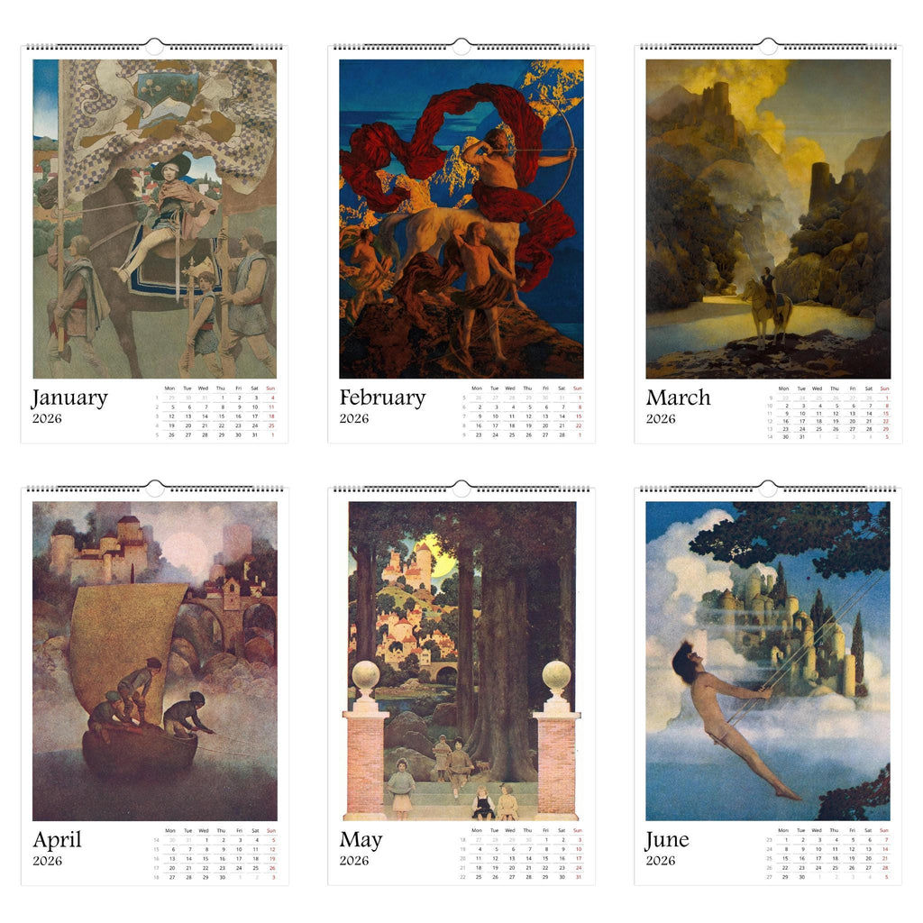 13 Artworks Of Maxfield Parrish 2026 Art Calendar 11x16.5, Golden Age Art, Classic View, Dreamy Aesthetic, Fantasy, Gift Idea
