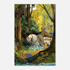 Vintage Fairy Queen Riding White Horse Art Print, Alice B Woodward 1911 Enchanted Forest Illustration, Art Nouveau & Vintage