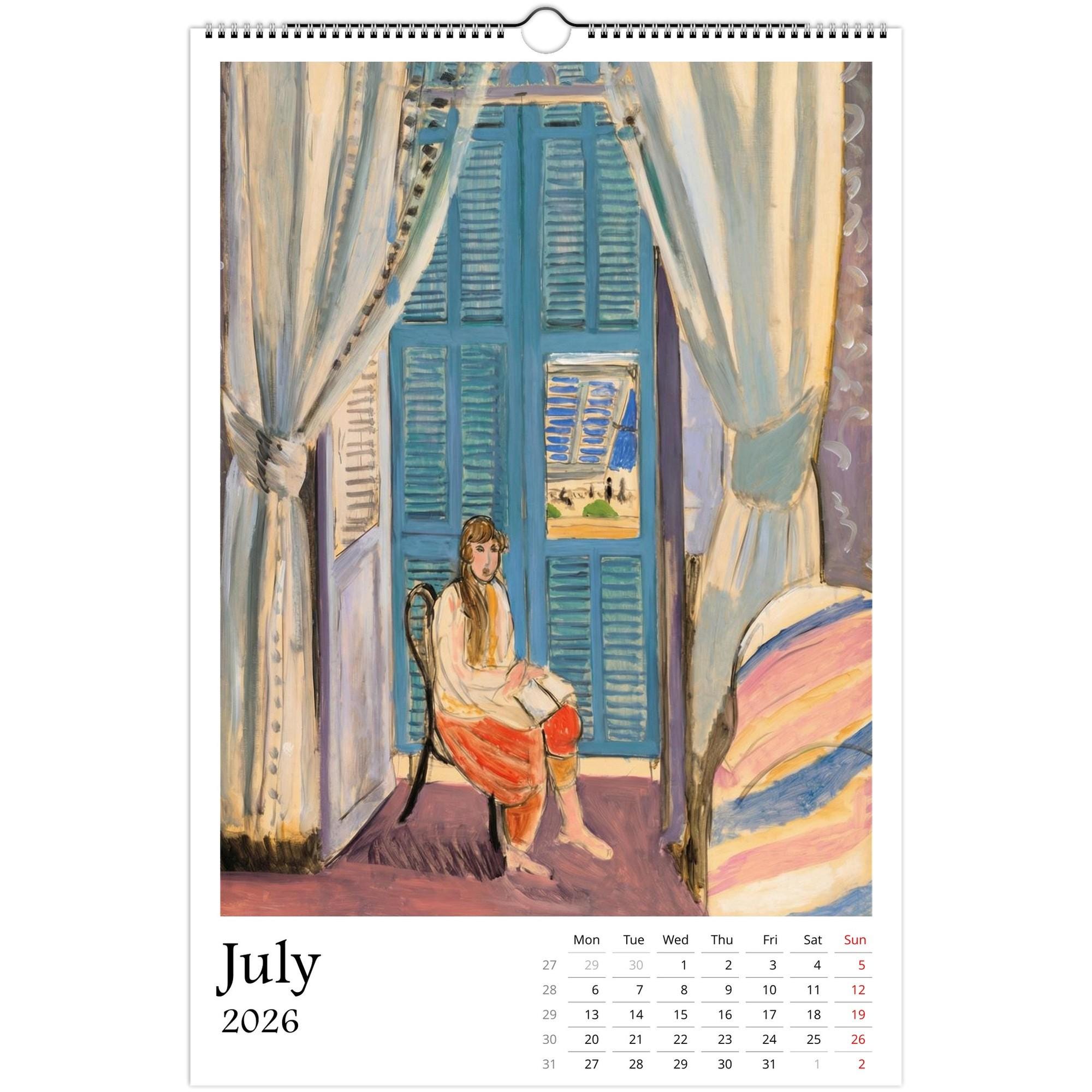 13 Artworks Of Modern Fauvism 2026 Wall Calendar 11x16.5, Henri Matisse, Vibrant Vibe, Vintage Monthly Planner, New Year Gift