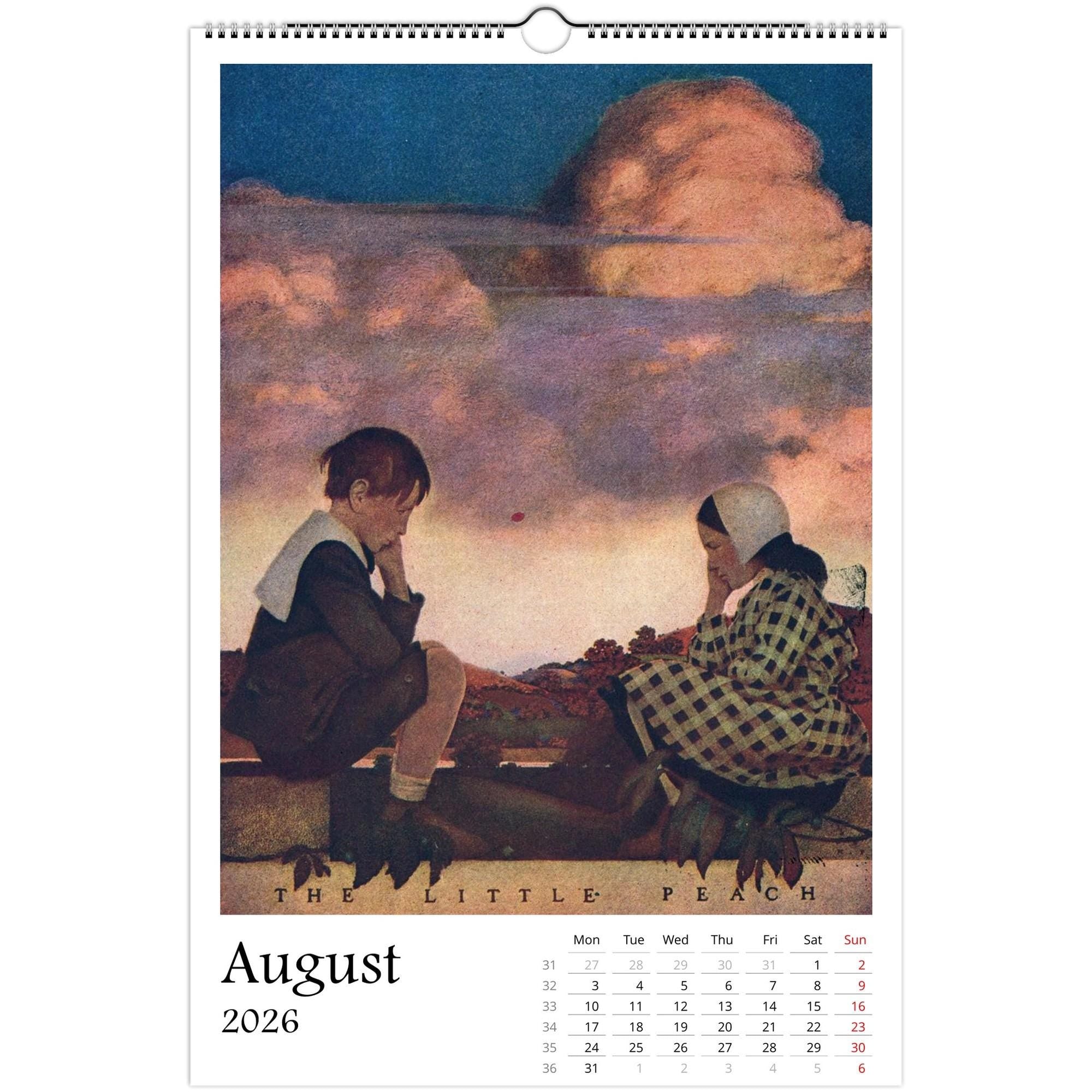 13 Artworks Of Maxfield Parrish 2026 Art Calendar 11x16.5, Golden Age Art, Classic View, Dreamy Aesthetic, Fantasy, Gift Idea