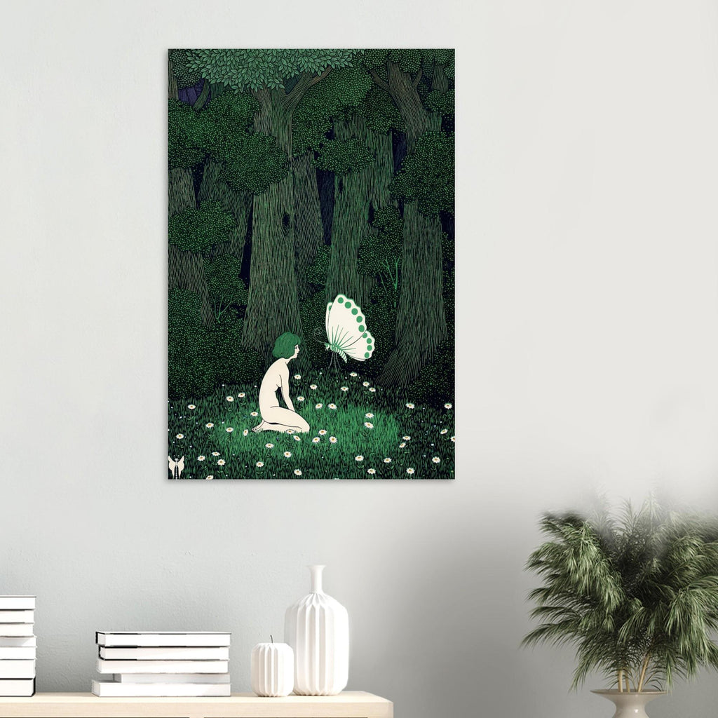 Marcus Behmer Art Nouveau Print, A Midsummer Night's Dream Vintage Forest Illustration, Nude Woman Wall Art, Art Nouveau & Vintage