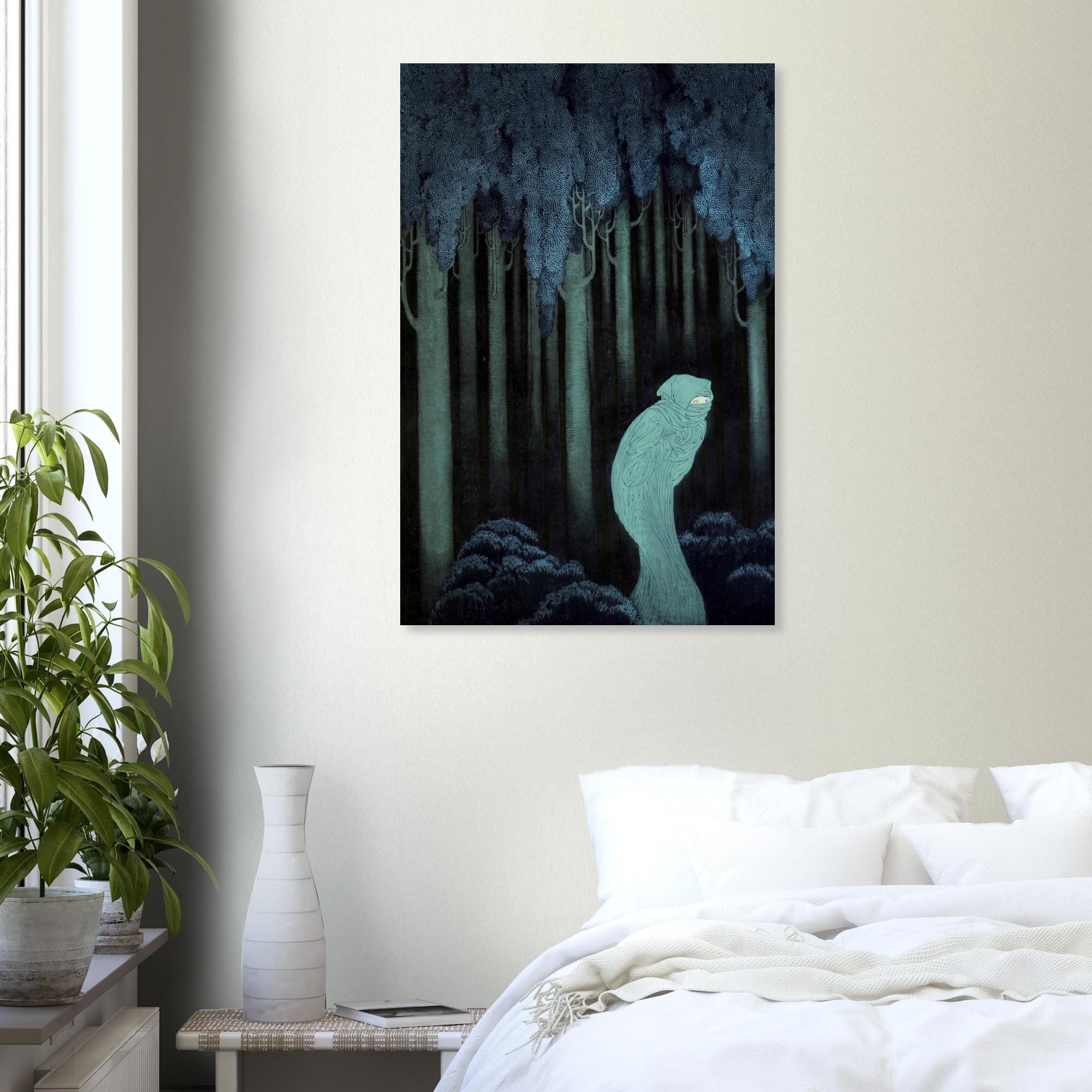 Kay Nielsen Art Print Moody Blue Forest Vintage Fairy Tale Illustration Gothic Folklore Dark Academia Wall Art Dark Academia Moody