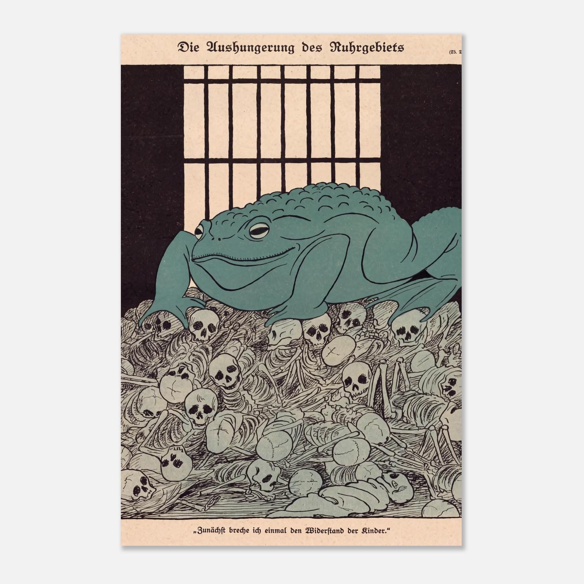 Vintage Political Satire Poster Thomas Theodor Heine Ruhr Occupation 1923 Dark Macabre Skeleton Art Print Dark Fantasy And Macabre