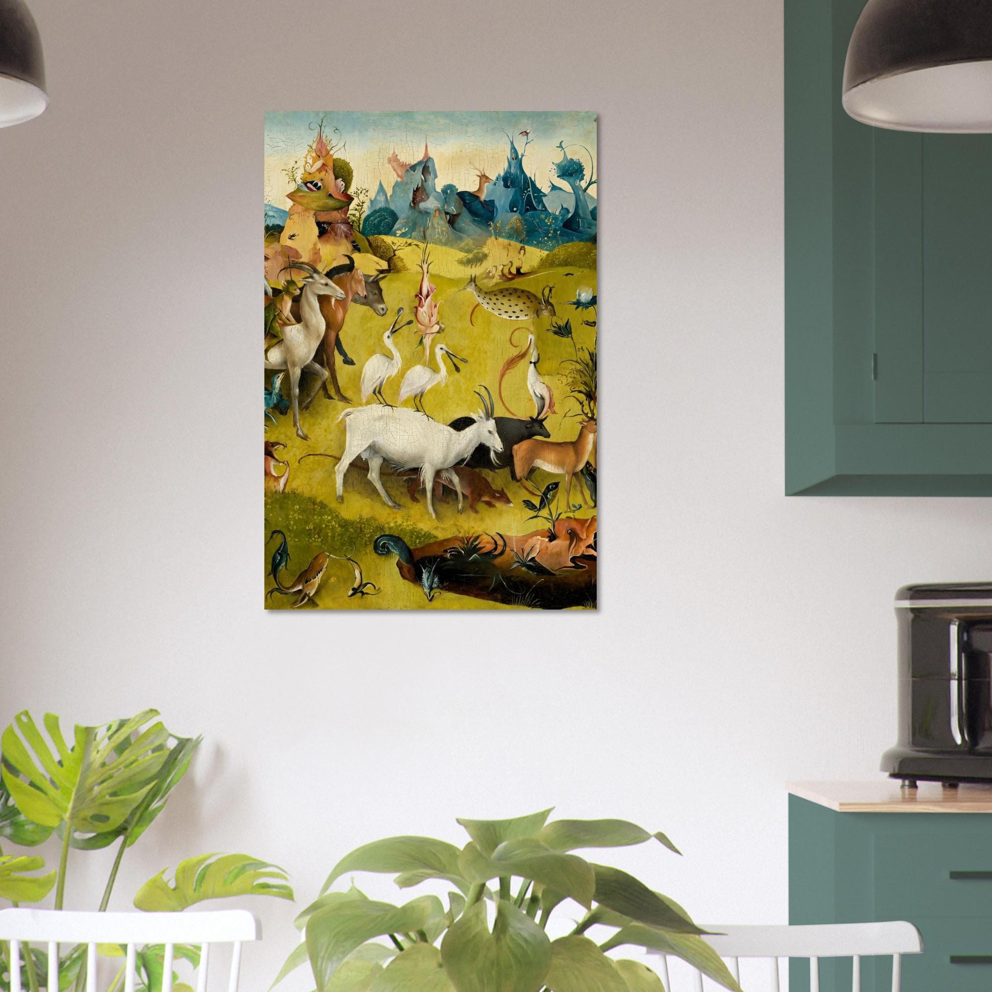 Hieronymus Bosch Garden of Earthly Delights Surreal Renaissance Medieval White Goat Bird Weird Fine Art Print Animals Creatures