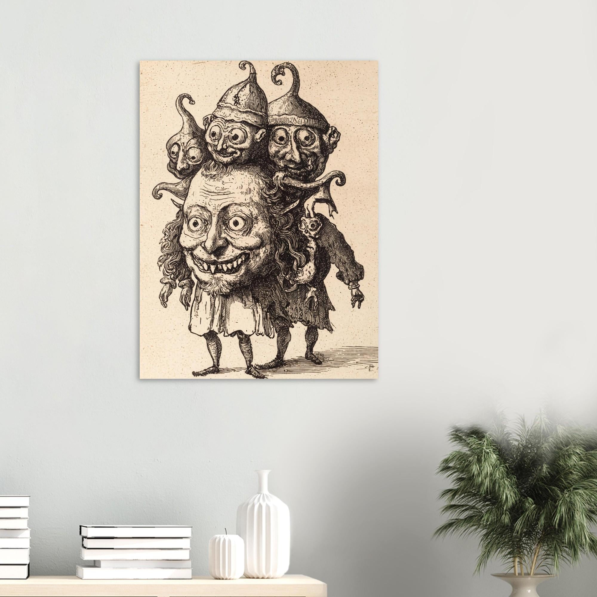 Grotesque Creature Print Dark Fantasy Wall Art Oddities Print Antique Goblin Sketch Art Print Dark Academia And Moody