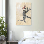 Weird Medieval Hybrid Creature Art Print, Oddity Marginalia Dancing Beast Poster, Illuminated Manuscript, Animals & Creatures