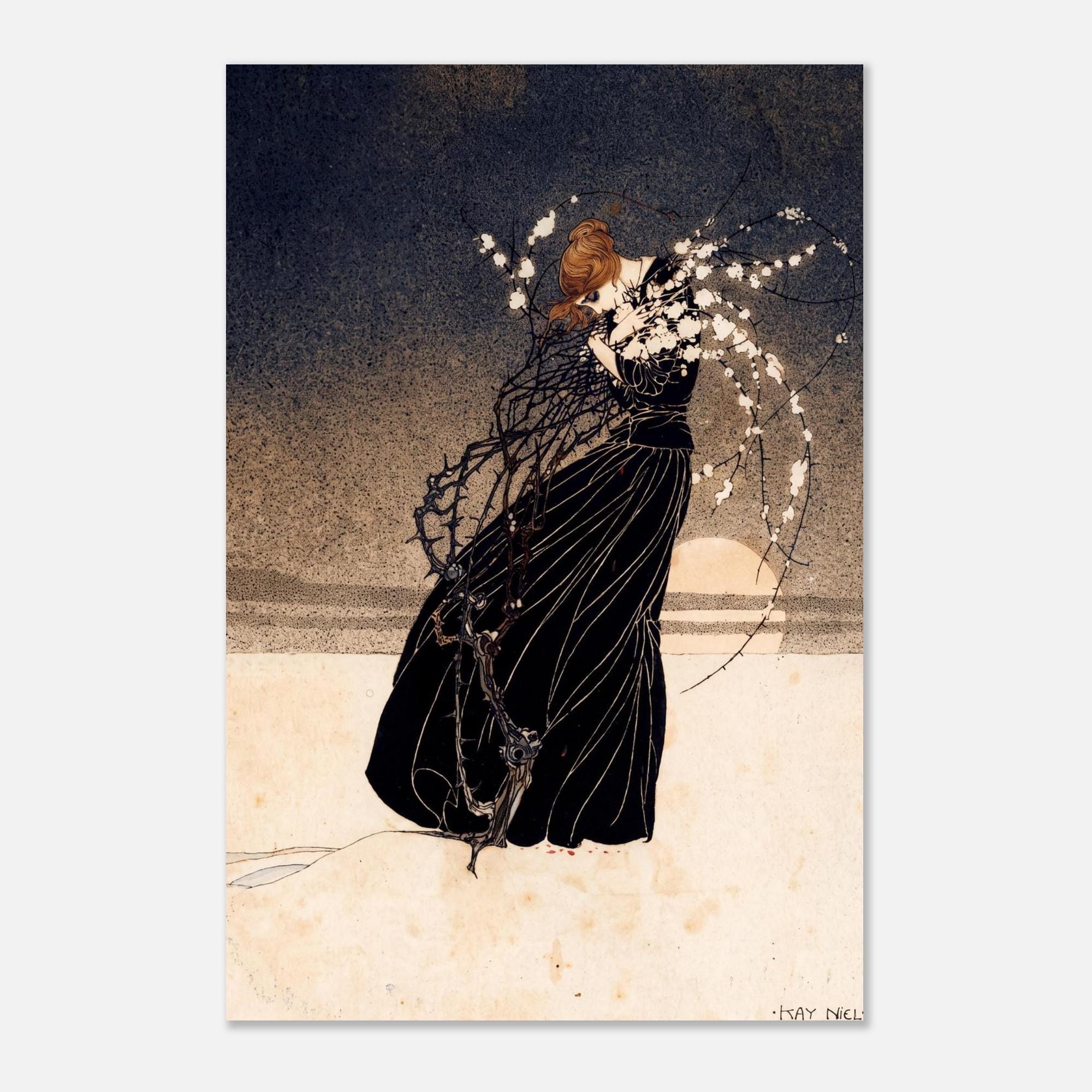 Kay Nielsen The Thirteenth Child Art Print Dark Fairy Tale Illustration Vintage Book Plate Gothic Decor Dark Academia and Moody