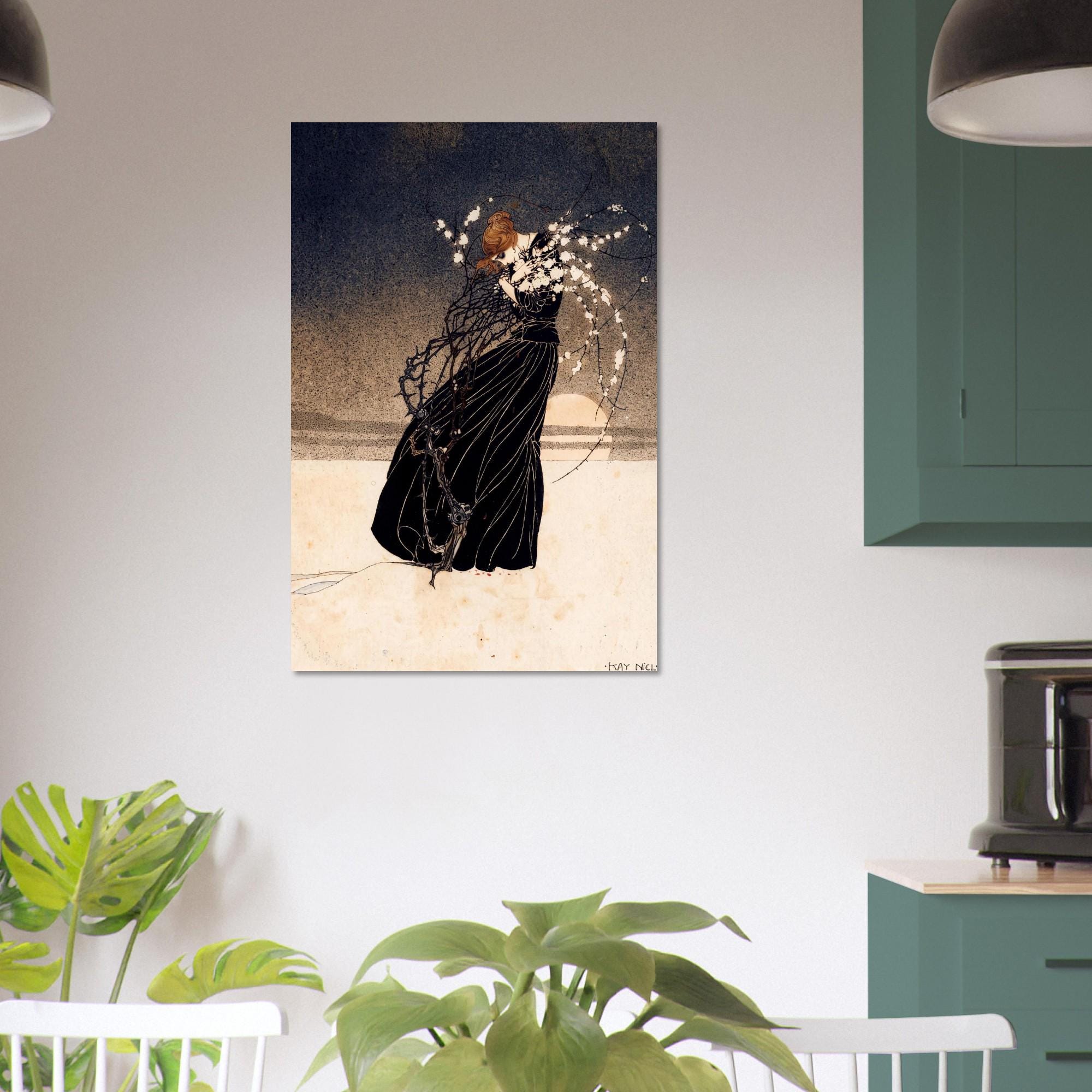 Kay Nielsen The Thirteenth Child Art Print Dark Fairy Tale Illustration Vintage Book Plate Gothic Decor Dark Academia and Moody