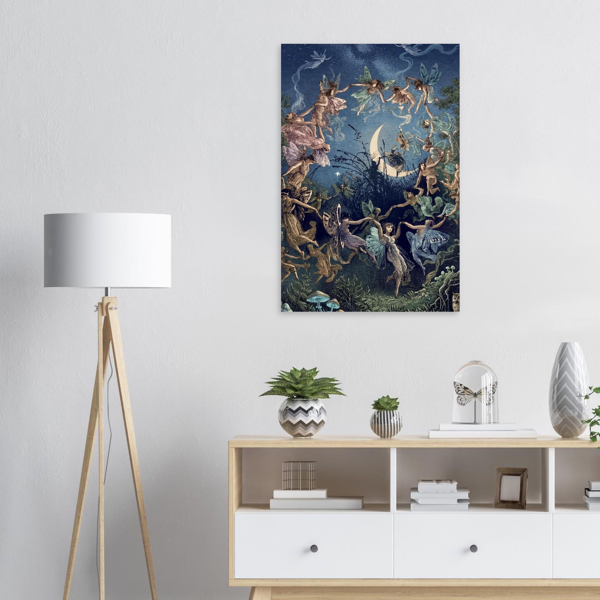 George Cruikshank The Fairy Ring Art Print Antique Moonlit Dance Engraving Gothic Folklore Wall Decor Unframed Myth & Symbolism