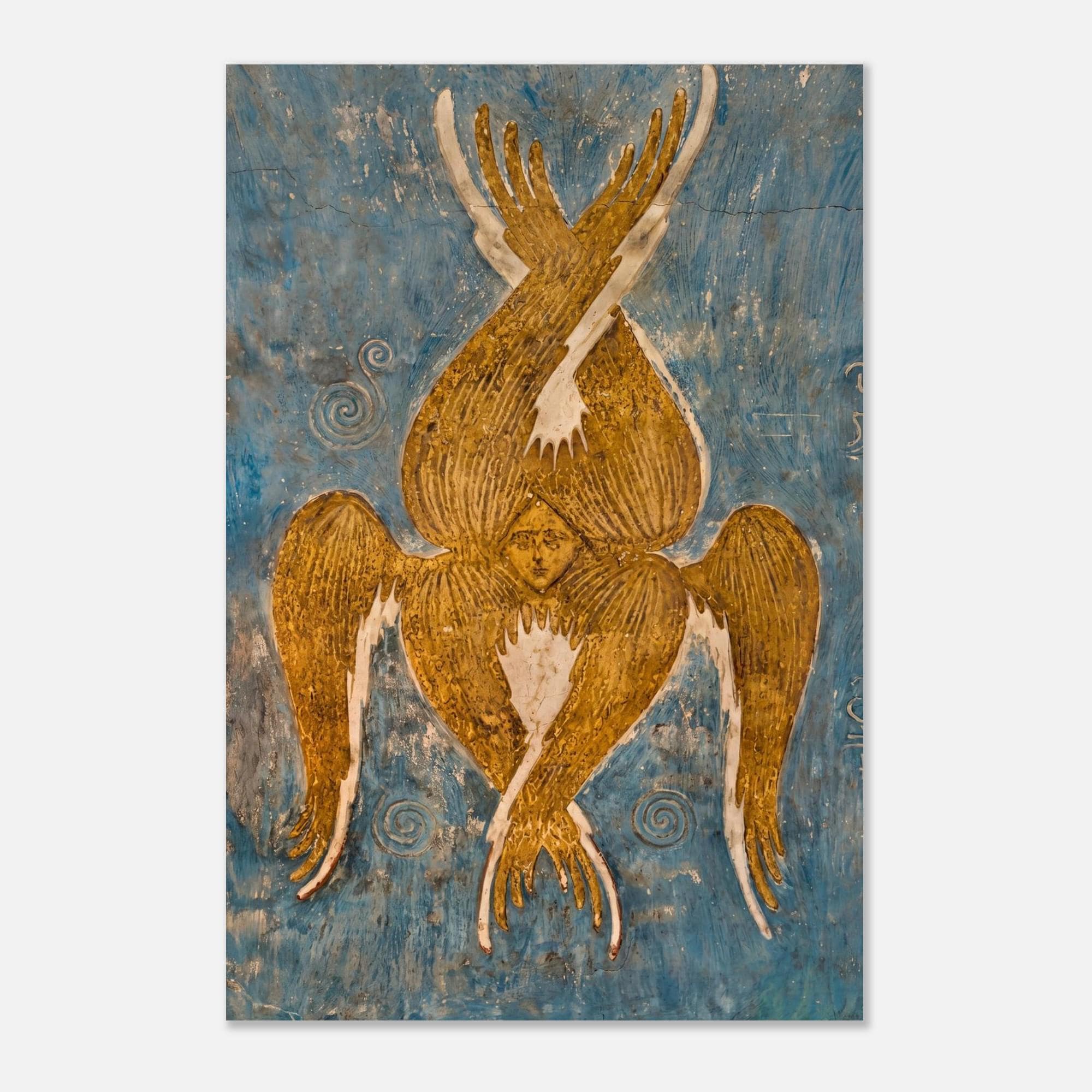 Seraphim Art Print Biblically Accurate Angel Byzantine Fresco Wall Decor Six Winged Ancient Sacred Christian Myth & Symbolism 067a9