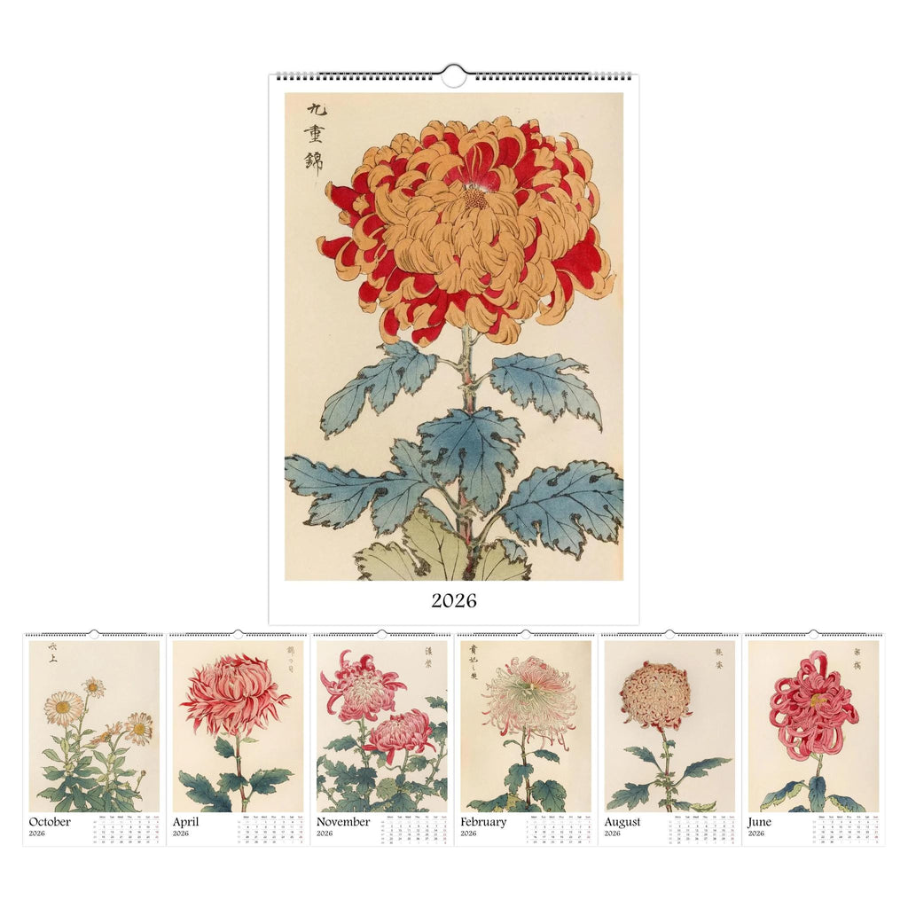 13 Artworks Of Vintage Botanical 2026 Wall Calendar 11x16.5, Keika Hasegawa, Japandi Floral Vibe, Plant Mom New Year Gift