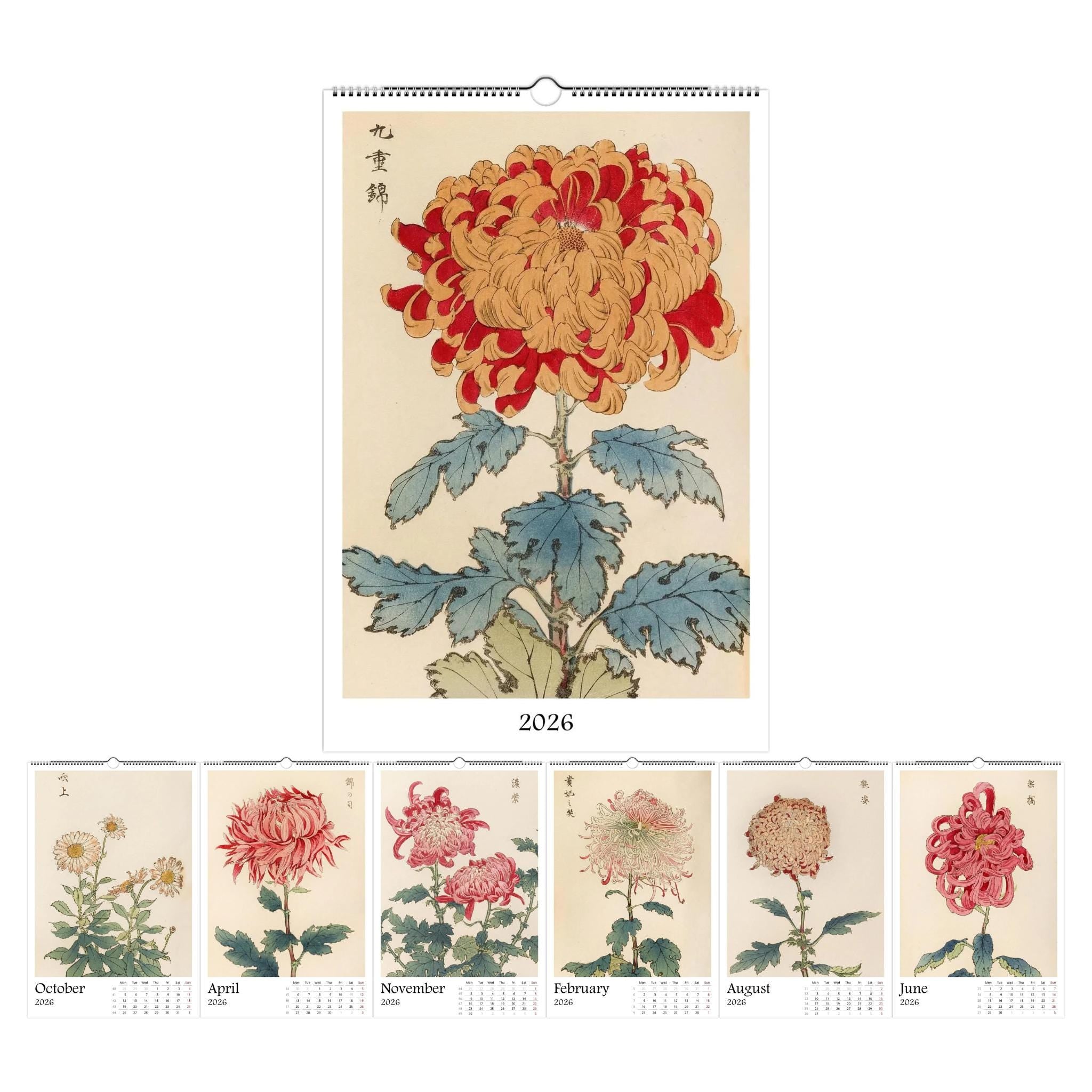 13 Artworks Of Vintage Botanical 2026 Wall Calendar 11x16.5, Keika Hasegawa, Japandi Floral Vibe, Plant Mom New Year Gift