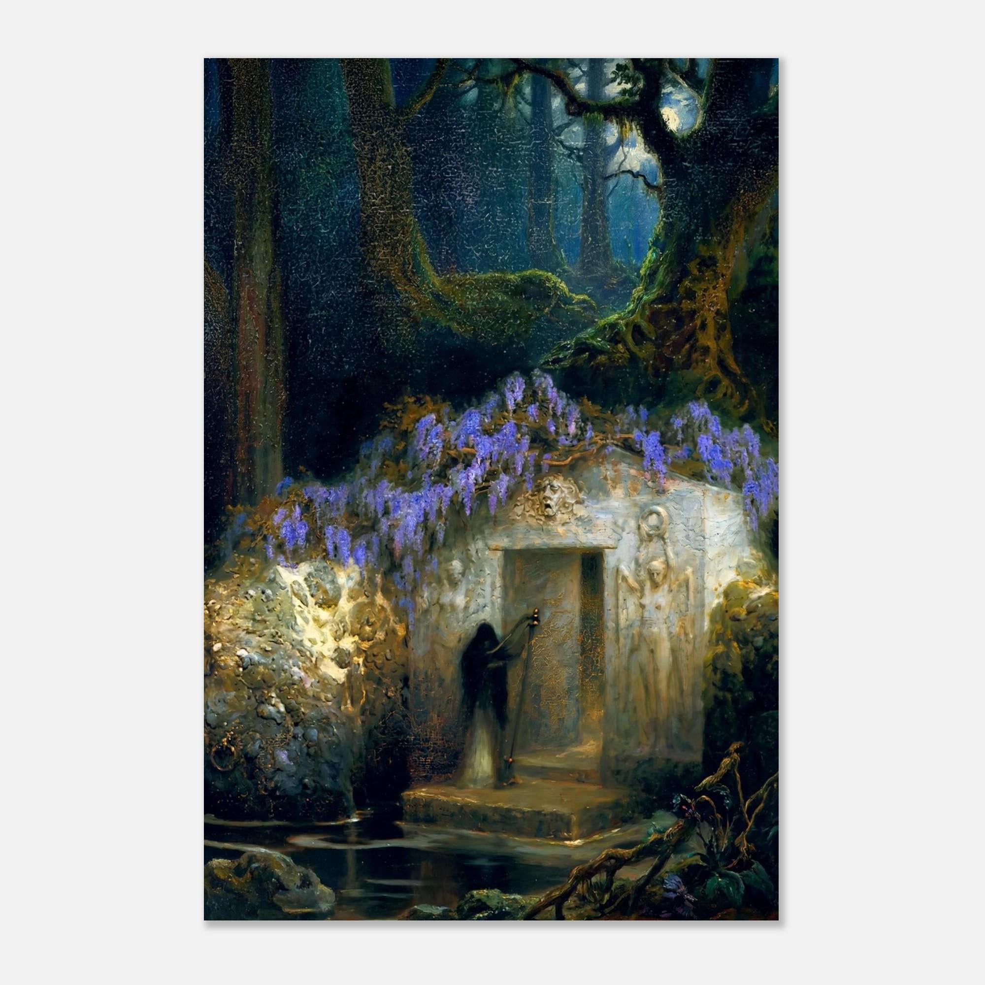 Arnold Bocklin The Tomb Art Print Moody Dark Academia Wall Art Symbolist Vintage Oil Painting Wisteria Decor Dark Academia & Moody