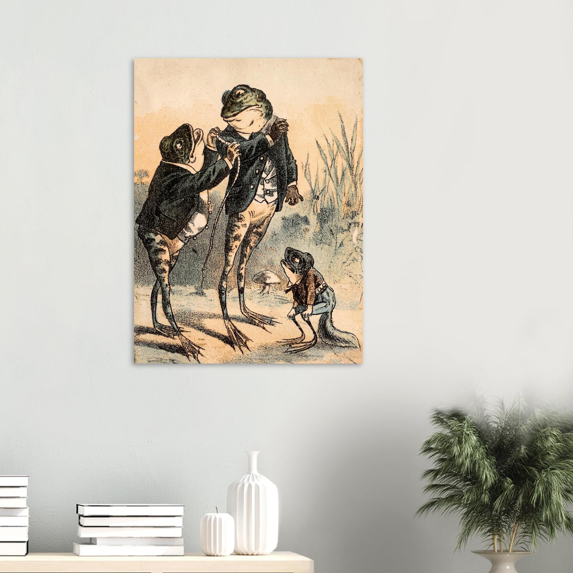 Vintage Anthropomorphic Frog Print Victorian Animal Illustration Antique Nursery Wall Art Decor Animals And Creatures