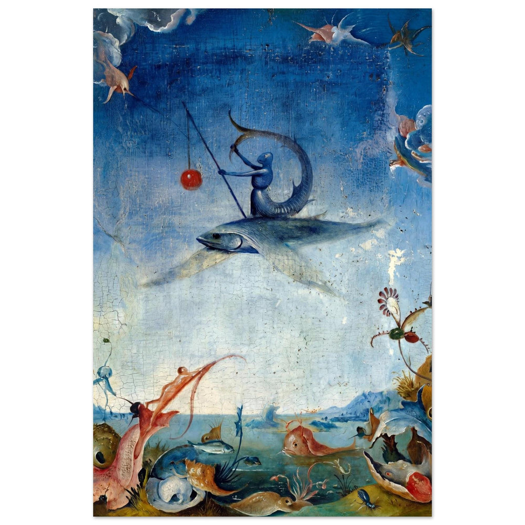 Hieronymus Bosch Flying Fish Print Surreal Medieval Wall Art Renaissance Mermaid Detail Weird Gothic Decor Myth & Symbolism 76bc6