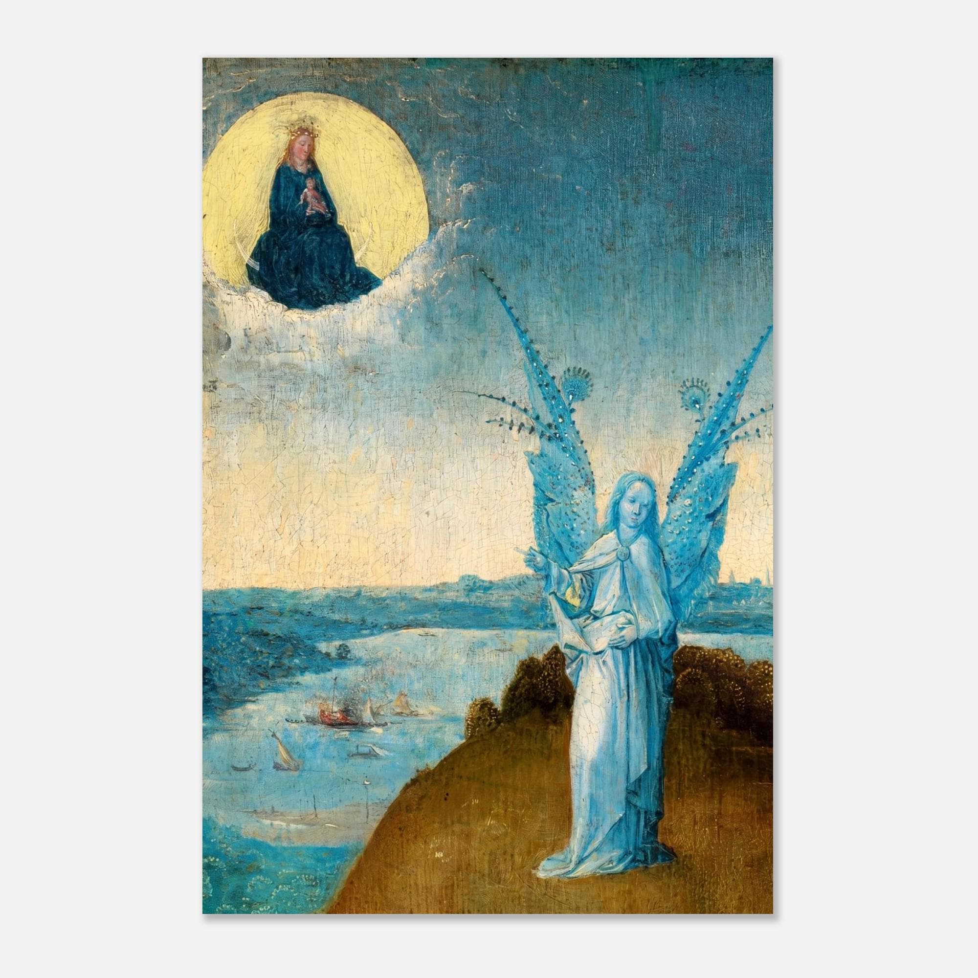 Hieronymus Bosch Angel Print St John on Patmos Vision of Virgin Mary Vintage Religious Renaissance Art Wall Decor Myth & Symbolism