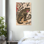 Korean Tiger and Magpies Art Print | Traditional Minhwa Folk Painting | Asian Wall Decor | Oriental Animal Art | Joseon Style