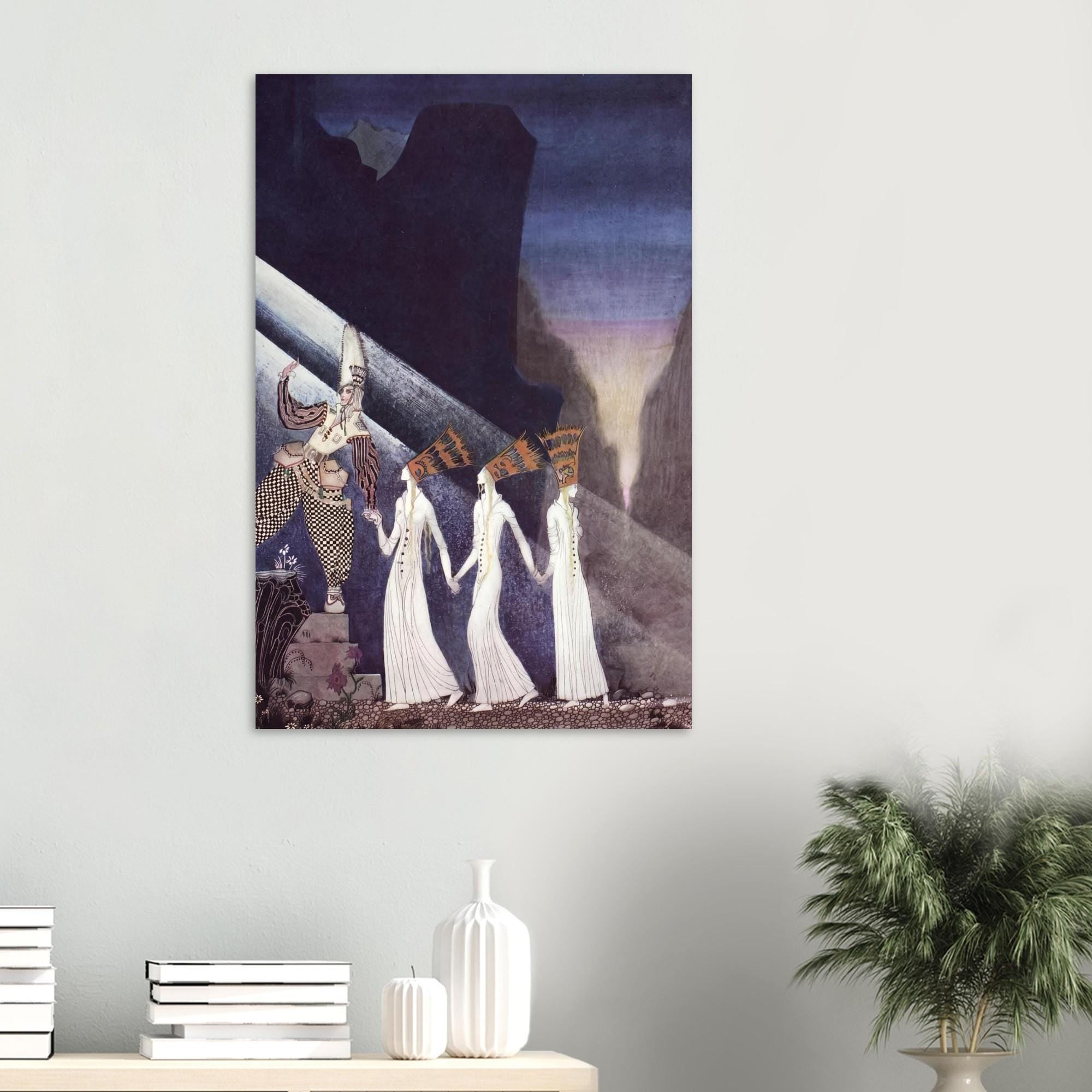 Kay Nielsen Art Print The Three Princesses in the Blue Mountain Vintage Fairy Tale Illustration Norse Folklore Art Nouveau and Vintage