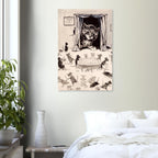 Louis Wain The Mouse Club Rules Cat Print Vintage Whimsical Anthropomorphic Cat and Mice Illustration Art Print Animals Creatures