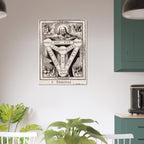 Vintage Holy Trinity Engraving Print Antique Three Faced God Wall Art Occult Sacred Diagram Poster Sacred Medieval Icons