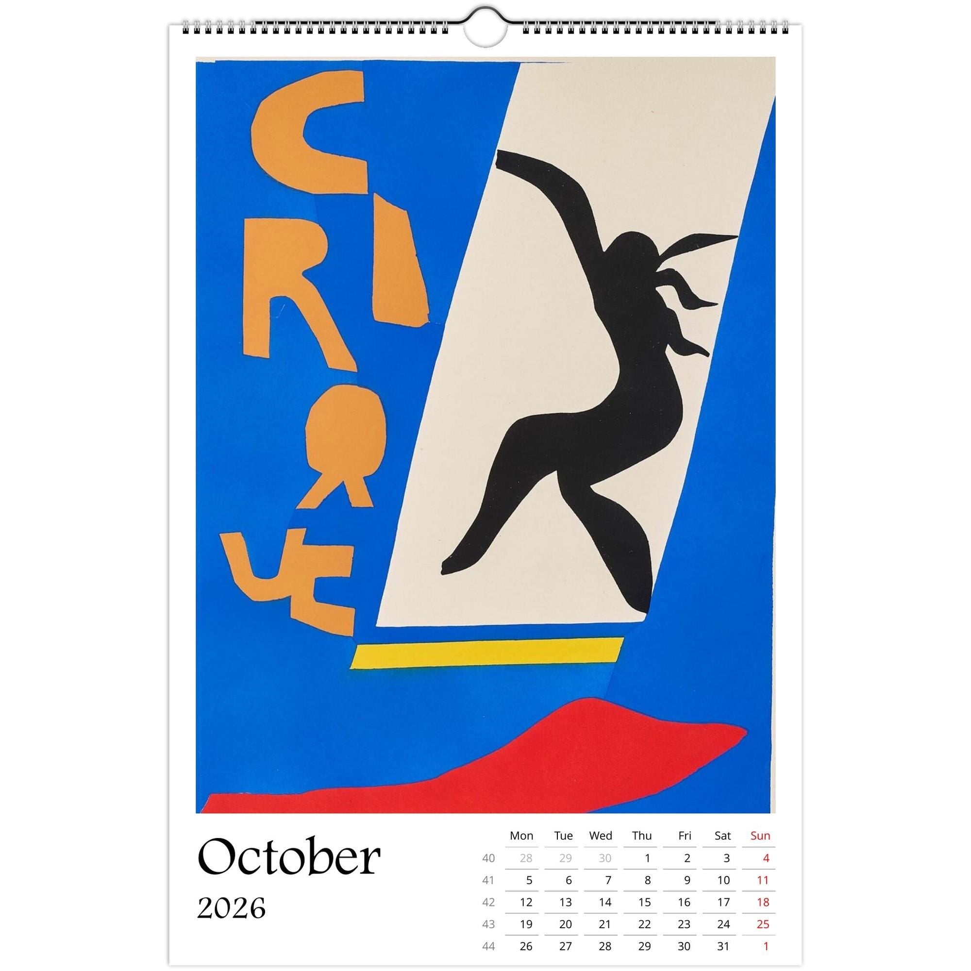 13 Artworks Of Henri Matisse 2026 Art Calendar 11x16.5, Fauvism, Abstract Poster, Vibrant Art, Eclectic Room, Art Lover Gift