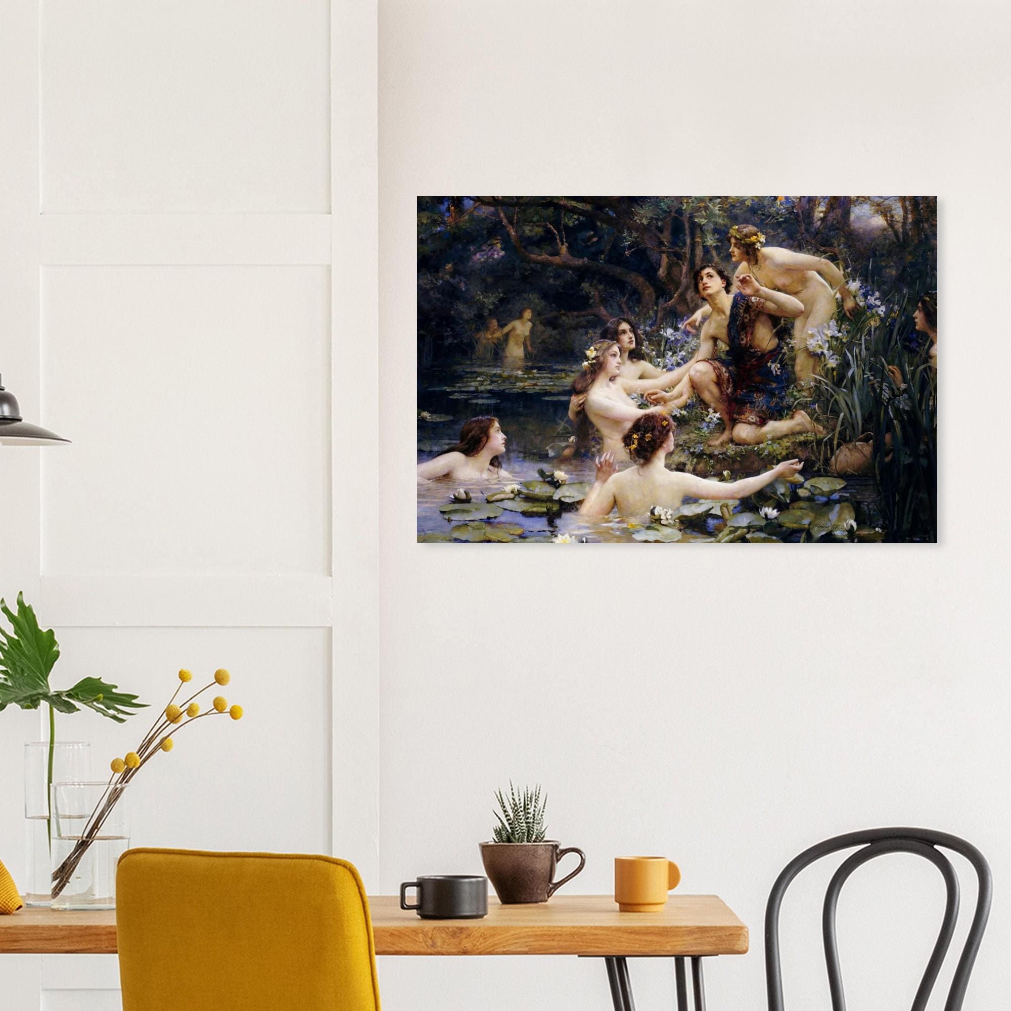 Hylas and the Water Nymphs by Henrietta Rae, Mythology Wall Art, Pre-Raphaelite Decor, Greek Myth Poster, Vintage Museum Print