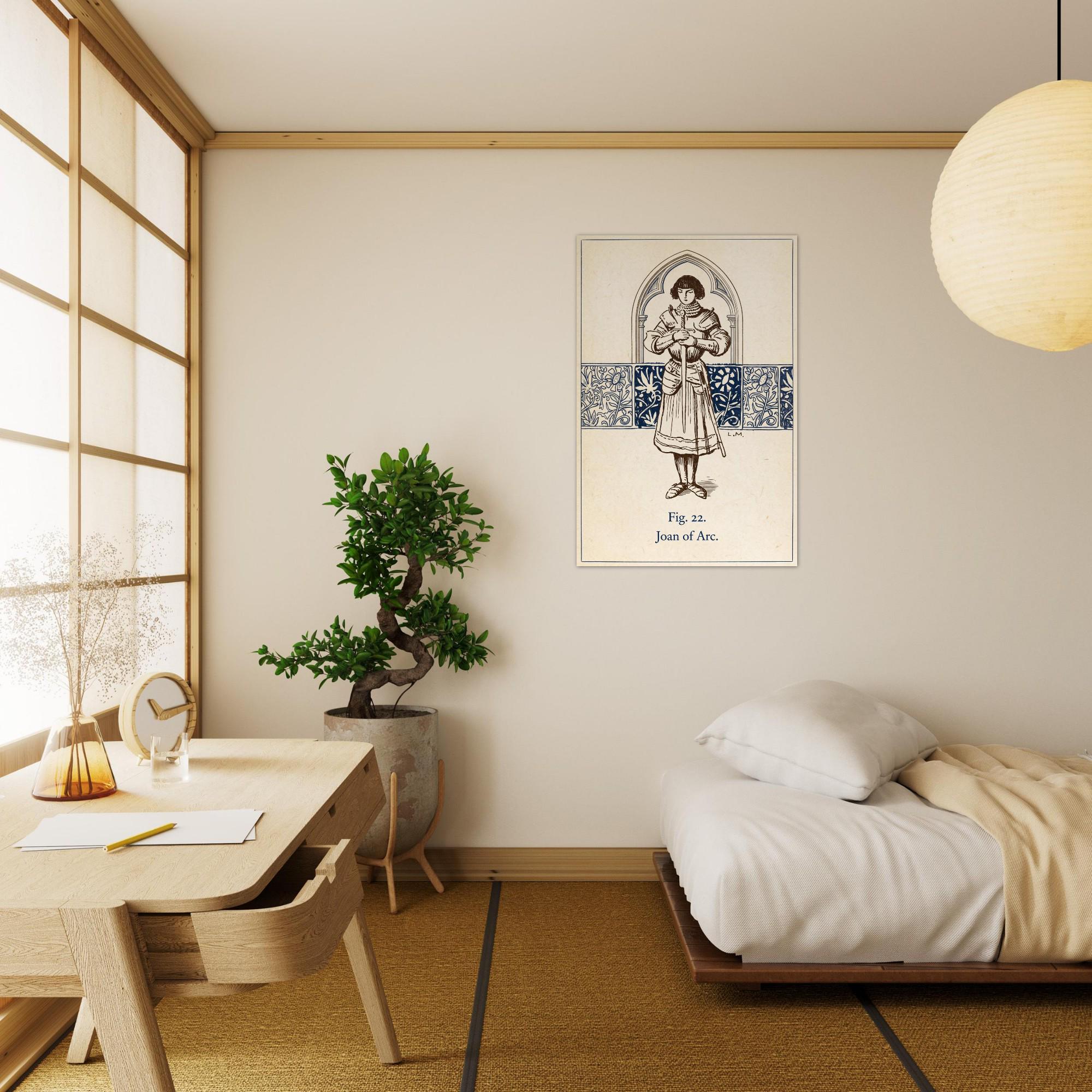 Joan of Arc Vintage Art Print Historical French Warrior Illustration Medieval Saint Joan Poster Unframed Art Portraits & Figures
