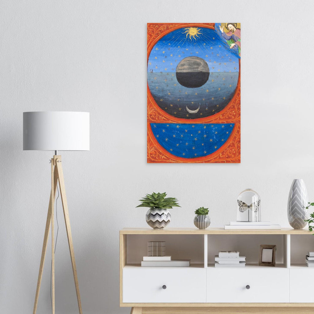 Medieval Creation of the World Art Print 1420 Italian Manuscript Illumination God Sun Moon Stars Poster Myth & Symbolism