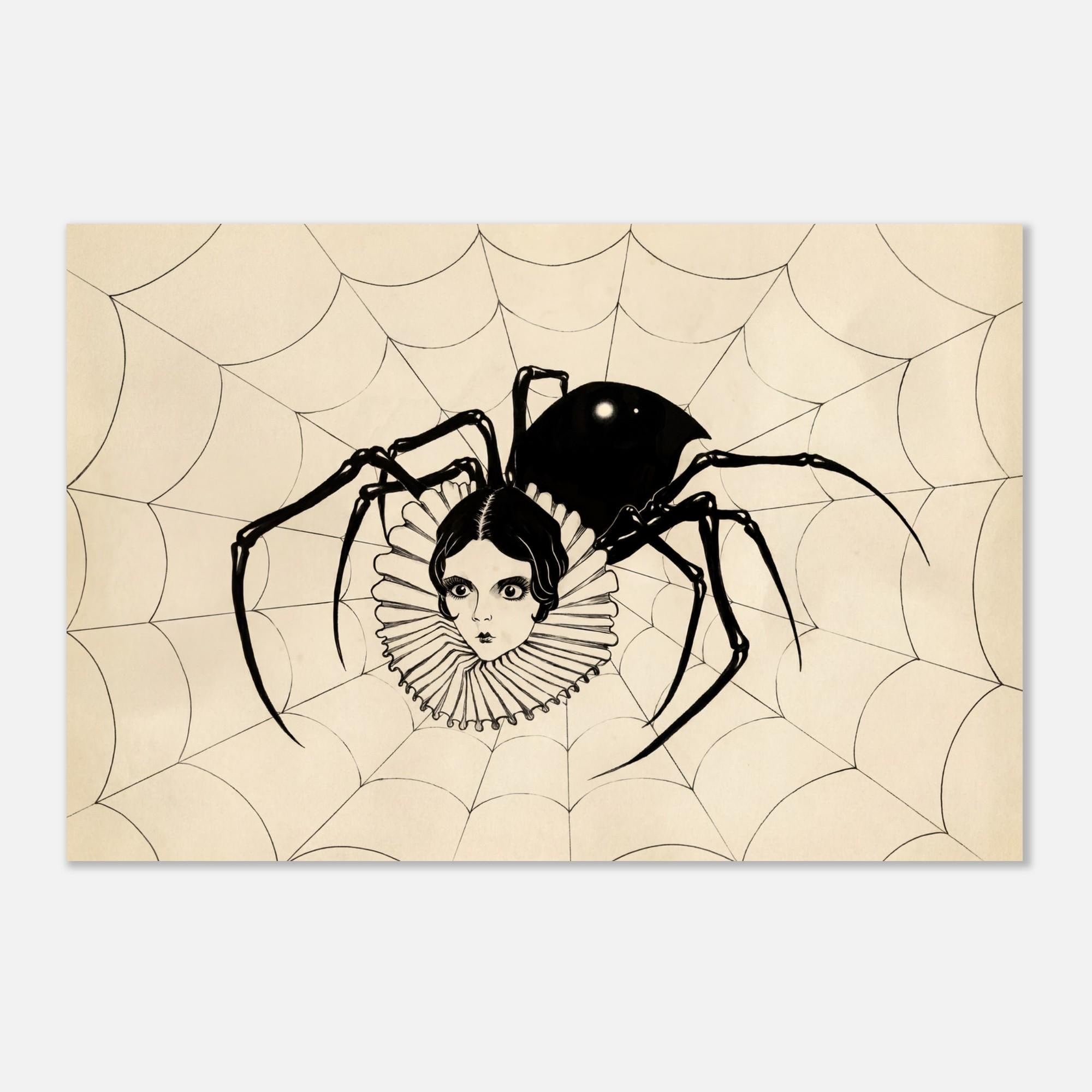 Vintage Spidora Spider Woman Sideshow Poster Macabre Dark Academia Art Print Unframed Creepy Oddities Antique Decor - Dark Fantasy & 4eea9