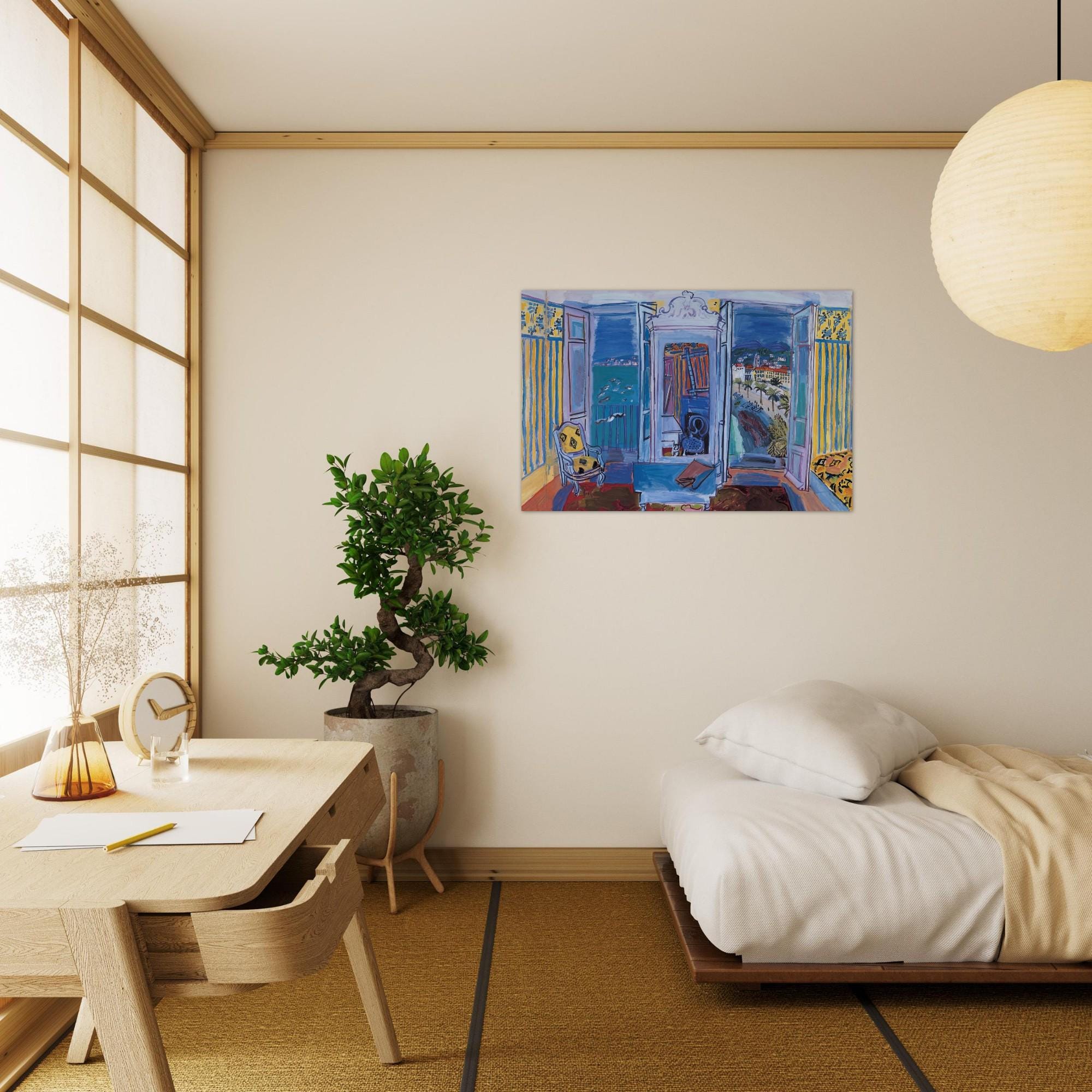Matisse Large Blue Interior Art Print Fauvism Wall Decor Colorful French Interior Poster Mediterranean Modern & Abstract Art
