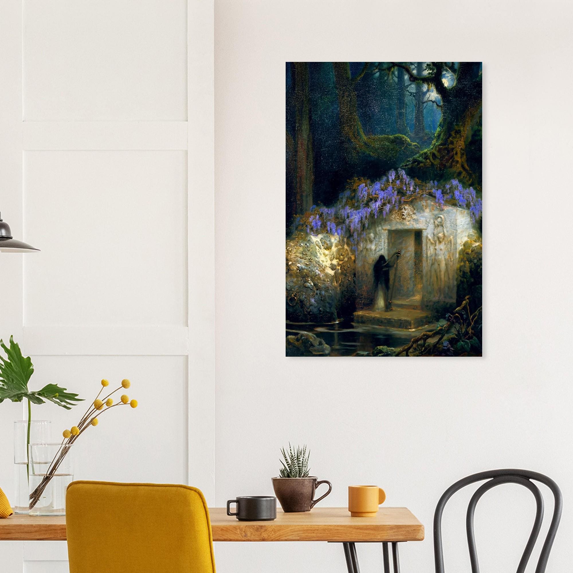 Arnold Bocklin The Tomb Art Print Moody Dark Academia Wall Art Symbolist Vintage Oil Painting Wisteria Decor Dark Academia & Moody