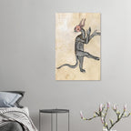 Weird Medieval Hybrid Creature Art Print, Oddity Marginalia Dancing Beast Poster, Illuminated Manuscript, Animals & Creatures
