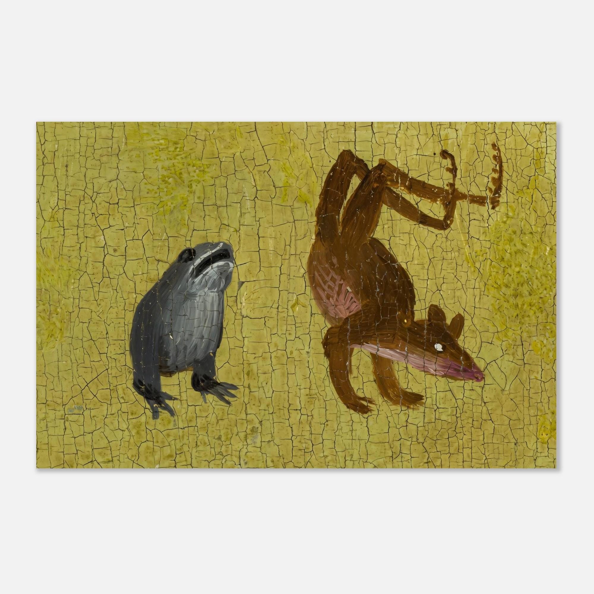 Weird Medieval Frog Dancing Rat Art Print Hieronymus Bosch Garden of Earthly Delights Renaissance Surrealism Animals and Creatures
