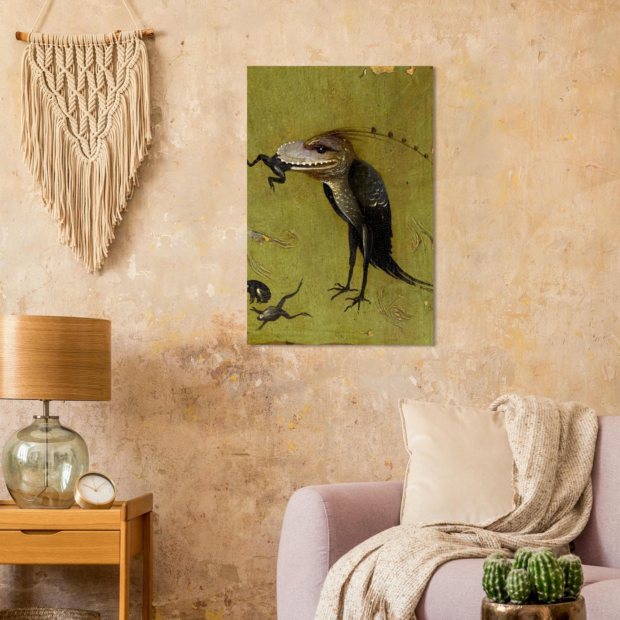 Hieronymus Bosch Bird Monster Eating Frog Art Print Medieval Weird Wall Decor Dark Academia Gothic Home Art Dark Academia & Moody