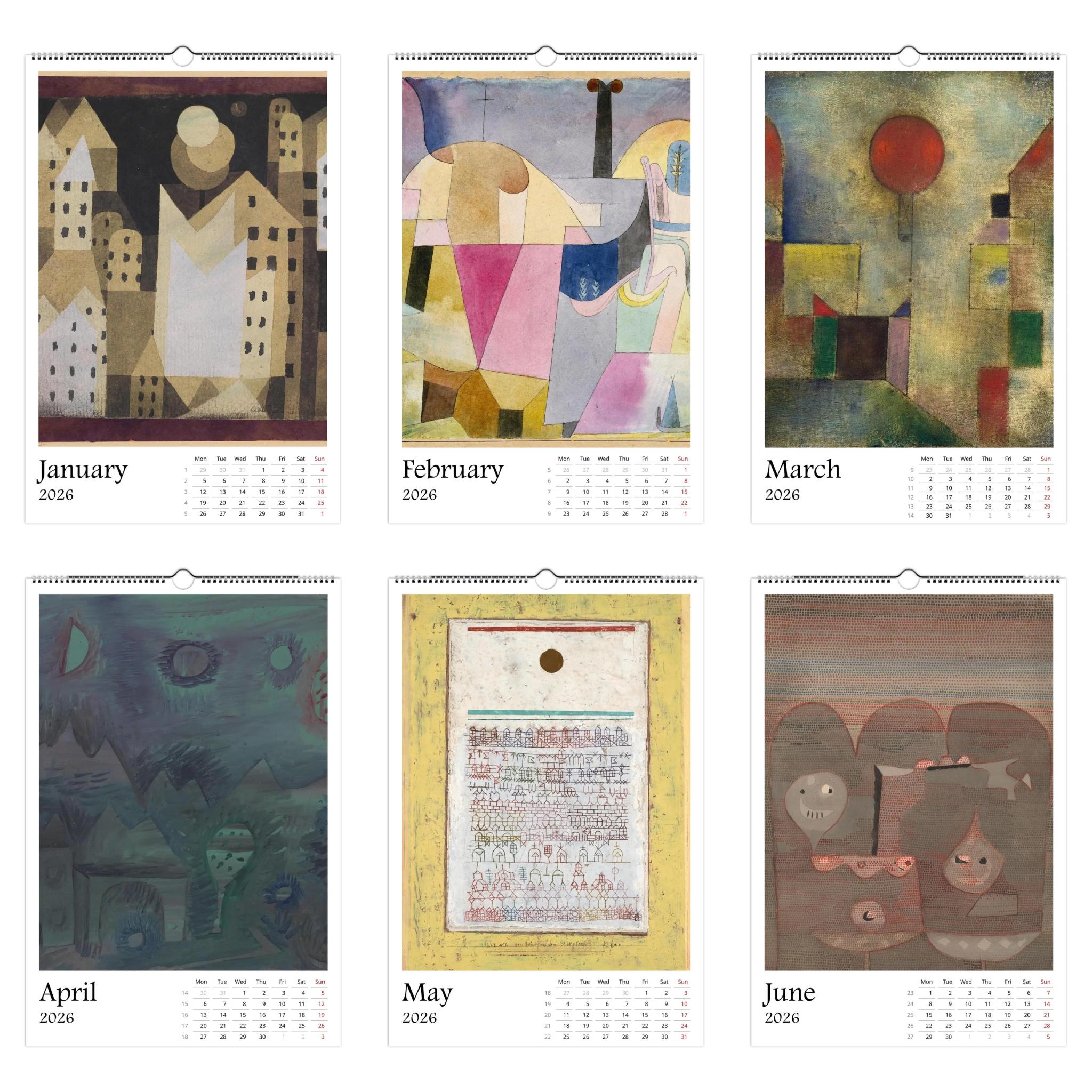 13 Artworks Of Paul Klee 2026 Art Calendar 11x16.5, Bauhaus Art, Abstract Paintings, Retro Modern, Boho Decor, Art Lover Gift