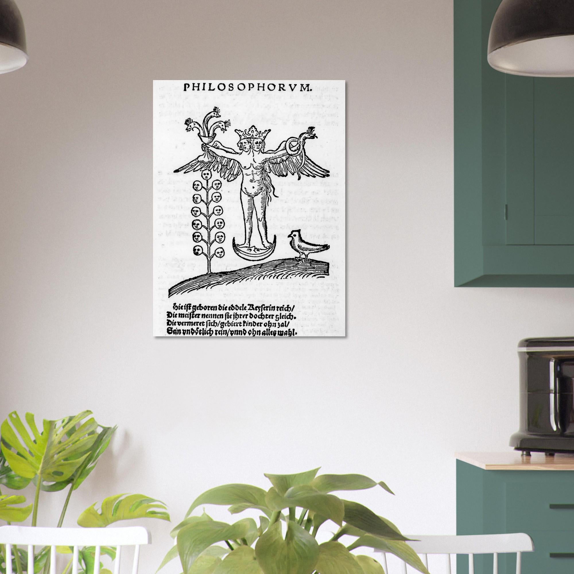 Vintage Alchemy Rebis Art Print Rosarium Philosophorum Occult Hermetic Wall Decor Mystic Alchemy Woodcut Print Myth And Symbolism